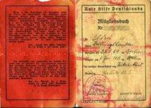 Mitgliedsausweis der Roten Hilfe Deutschlands