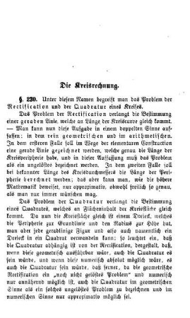 Die Kreisrechnung.