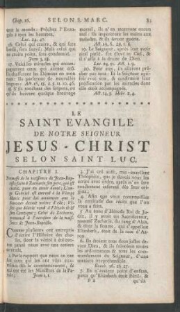 Le Saint Evangile De Notre Seigneur Jesus-Christ Selon Saint Luc