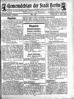 1924,19: Nr. 19, 11. Mai 1924
