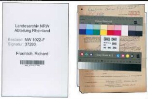 Entnazifizierung Richard Froehlich , geb. 13.10.1919 (Bahnpolizist)