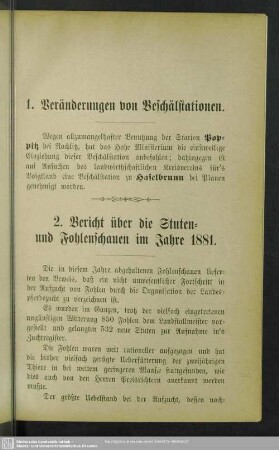 1. Veränderungen von Beschälstationen