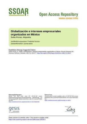 Globalización e intereses empresariales organizados en México