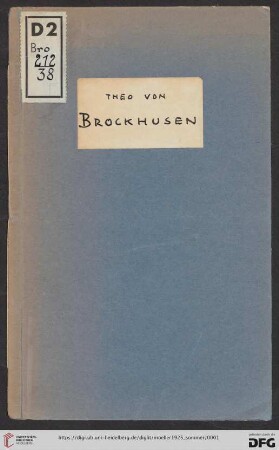 Theo v. Brockhusen : Gemälde, Zeichnungen : Sommer-Ausstellung 1925