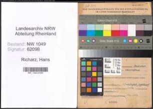 Entnazifizierung Hans Richarz , geb. 08.06.1909 (Techniker)