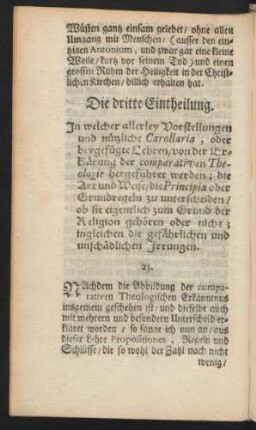 Die dritte Eintheilung.