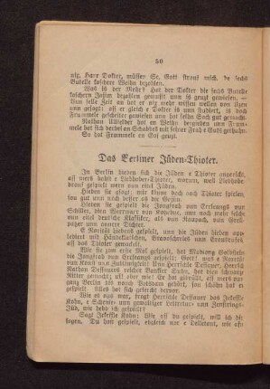 Das Berliner Jüden-Thioter.