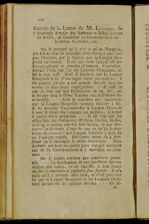 Extrait de la Lettre de Mr. Lambert,...