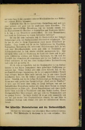 13-31 Der historische Meterialismus und die Volkswirtschaft