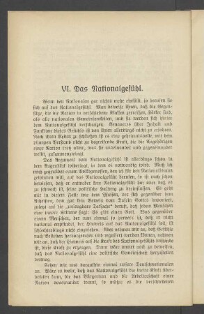 VI. Das Nationalgefühl