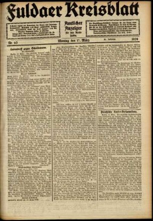 Ausgabe vom Montag, den 17. März 1919.