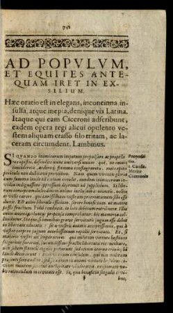 Ad Populum, Et Equites Antequam Iret In Exsilium.