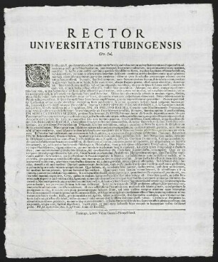 Rector Universitatis Tubingensis Civ. Sal.
