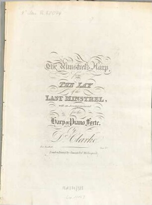 The minstrel's harp : from The lay of the last minstrel ; with an accompaniment for the harp or piano forte