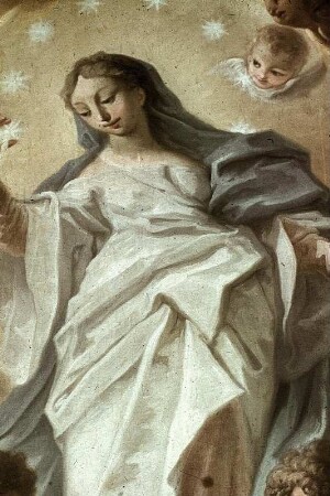 Der heilige Johann Nepomuk vor der Madonna von Altbunzlau