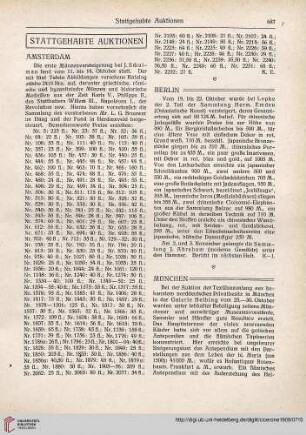 Stattgehabte Auktionen