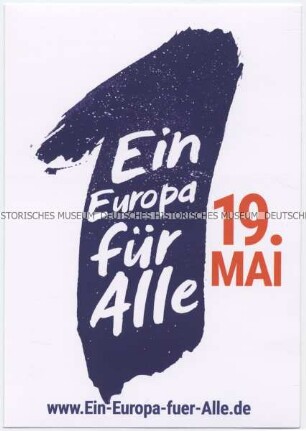 Aufkleber mit Werbung für eine bundesweite Demonstration gegen Nationalismus im Vorfeld der Europawahlen