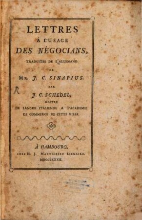Lettres À L'Usage Des Négocians