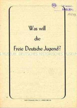 Programmatische Schrift der FDJ