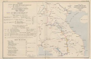 Carte des voies de communication fluviales, postales, télégraphiques et chemins de fer en 1900