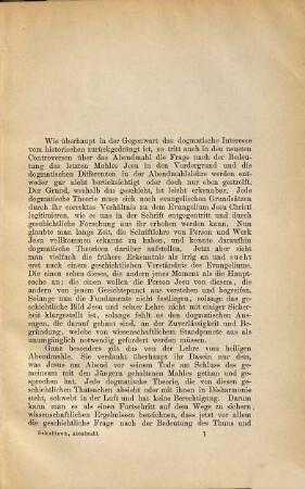 Die Abendmahlsberichte des neuen Testaments : Inaugural-Dissertation behufs Erlangung der Würde eines Licentiaten der Theologie der hochwürdigen theologischen Fakultät zu Göttingen vorgelegt