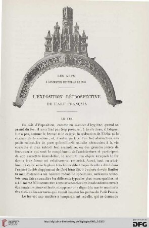 3. Pér. 24.1900: L' exposition rétrospective de l'art français, Le fer : les arts à l'Exposition Universelle de 1900