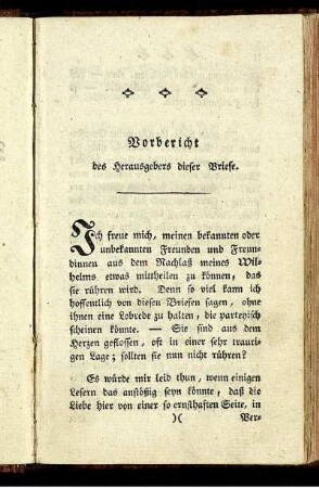 Vorbericht des Herausgebers dieser Briefe.