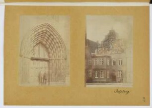 Jakobikirche, Perleberg. Wohnhaus, Perleberg: Ansicht Portal Kirche, Ansicht Wohnhaus (aus: Skizzen- und Fotoalbum 28)