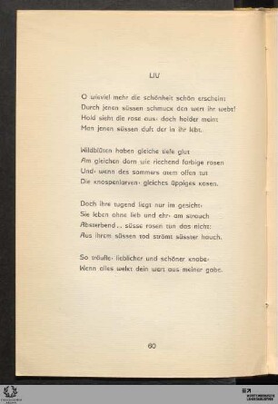 LIV: O wieviel mehr die schönheit schön erscheint