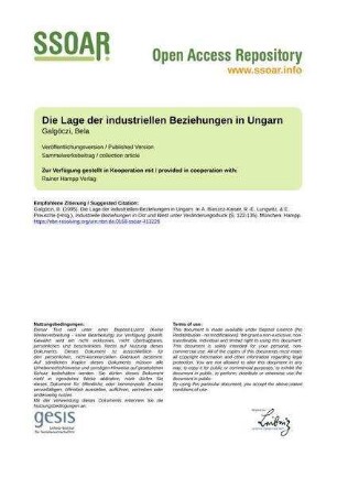 Die Lage der industriellen Beziehungen in Ungarn