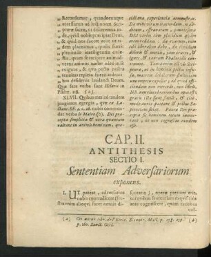 Sectio I. Sententiam Adversariorum exponens.