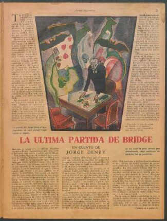 La última partida de bridge : Un cuento de Jorge Denby