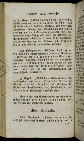 Vom Anstande.