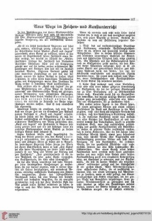 N.F. 7.1927 S. 117-119: Neue Wege im Zeichen und Kunstunterricht