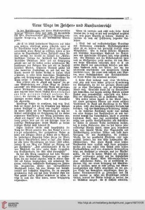N.F. 7.1927 S. 117-119: Neue Wege im Zeichen und Kunstunterricht