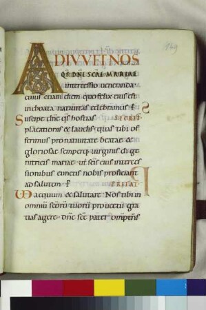Guntbald-Sakramentar — Schriftseite mit Initiale, Folio fol. 149r