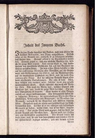 Inhalt des Zweyten Buchs