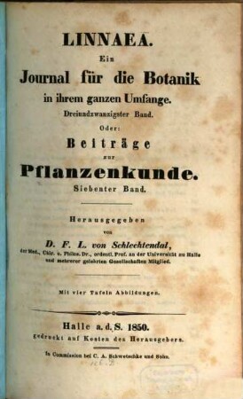 Beiträge zur Pflanzenkunde. 7, 7. 1850