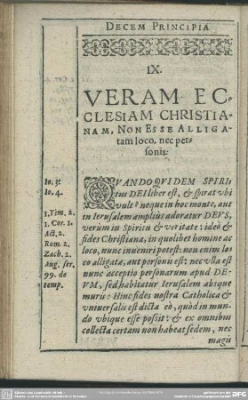 IX. Veram Ecclesiam Christiam, Non Esse Alligatam loco, nec perfonis