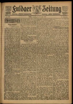 Zweite Ausgabe vom Samstag, den 18. Juli 1903.