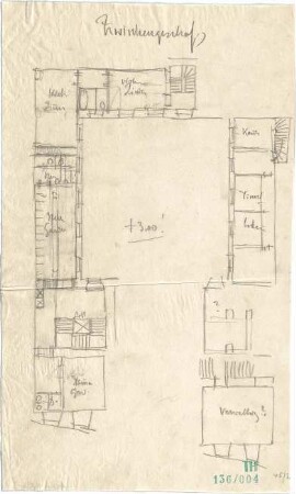 Fischer, Theodor; München, Promenadeplatz; Museumsgebäude - Grundriss Zwischengeschoss