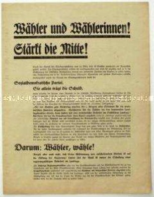 Aufruf der Deutschen Demokratischen Partei zur sächsischen Landtagswahl 1929