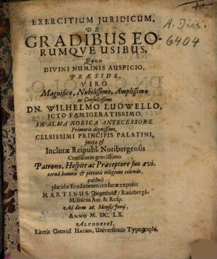 Exercitium iuridicum de gradibus eorumque usibus