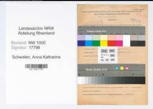 Entnazifizierung Anna Katharina Schwalen, geb. 23.02.1906 (Verw.Angest.)