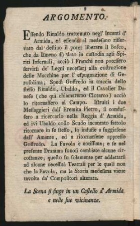 Argomento. Inhalt
