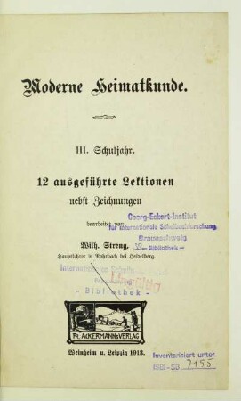 Schulj. 3: 40 ausgeführte Lektionen nebst Zeichnungen