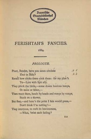 Robert Browning's poetical works, 16. Ferishtah's fancies