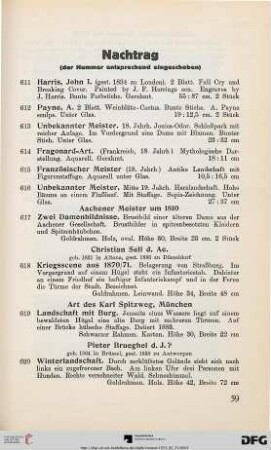 Nachtrag (Nr. 611-627)