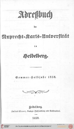 Sommersemester 1859