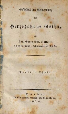 Geschichte und Beschreibung des Herzogthums Gotha, 5